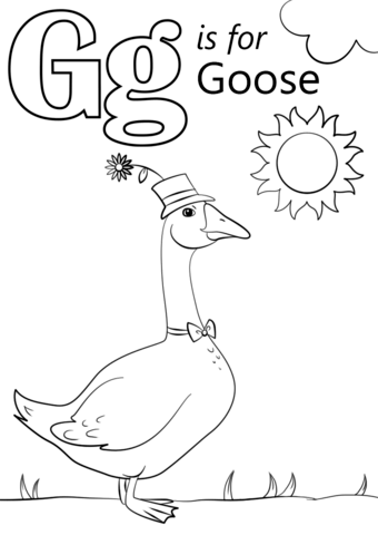 Letter G Is For Goose Coloring Page